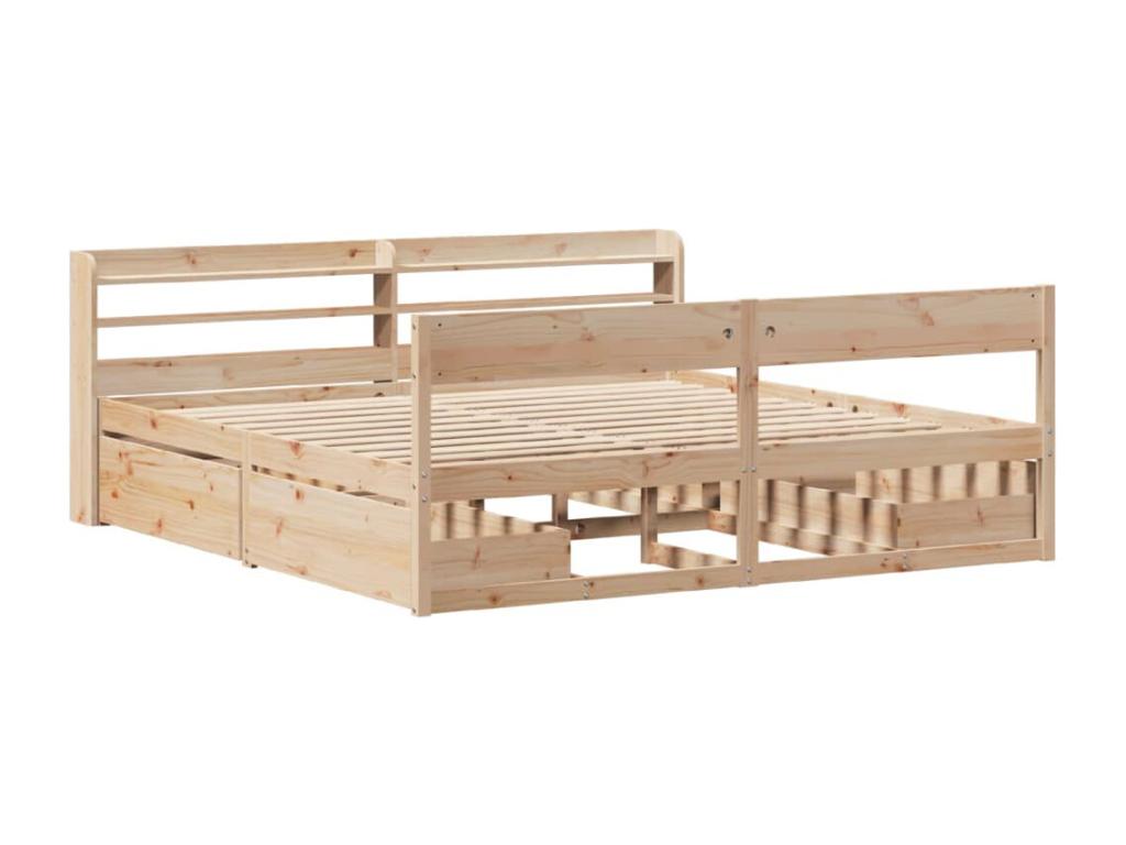 Cadre de lit sans matelas 180x200 cm bois massif de pin FSNF87558