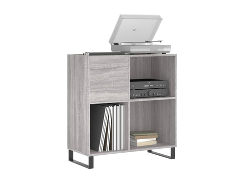 Armoire à disques Boislis gris 84,5x38x89 cm bois d'ingénierie BWDG60300