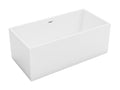 Baignoire semi-îlot rectangulaire - 315 L - 170x80x58 cm - Blanche - Acrylique - Boislis RREH45392