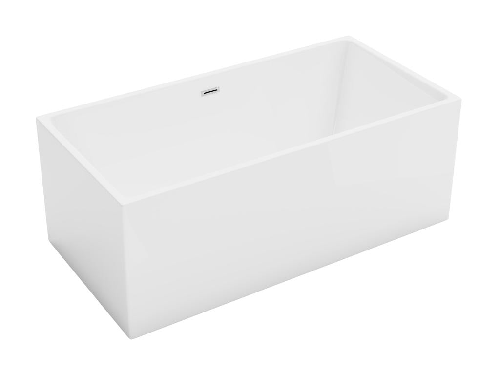 Baignoire semi-îlot rectangulaire - 315 L - 170x80x58 cm - Blanche - Acrylique - Boislis RREH45392