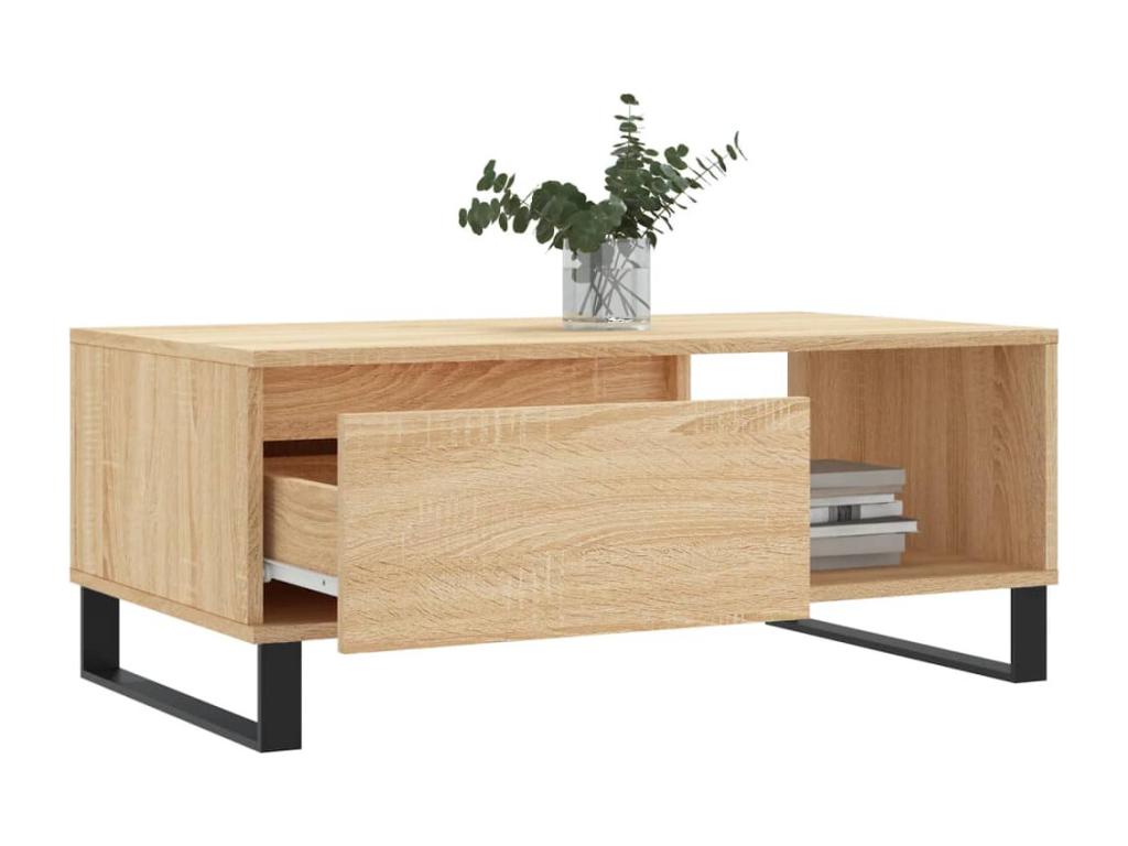Table basse Chêne Boislis 90x50x36,5 cm Bois d'ingénierie MOXH06452