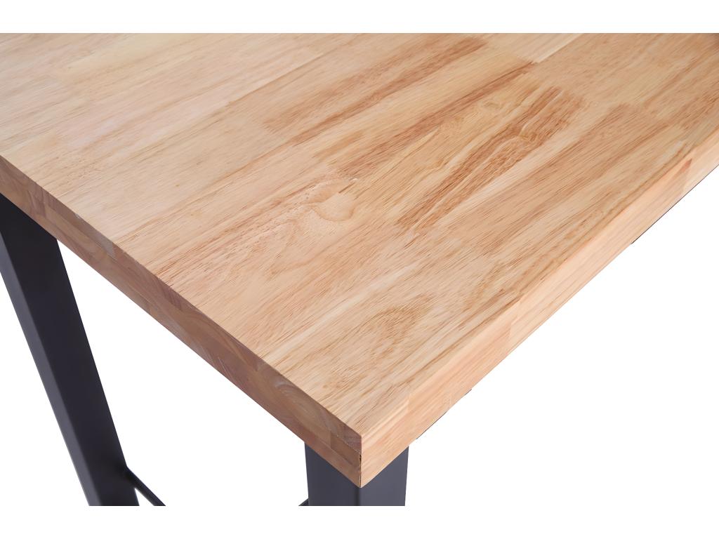 Table haute en bois coloris chêne nordique / pieds noir - Longueur 120 x profondeur 70 x Hauteur 100 cm AMRP57942