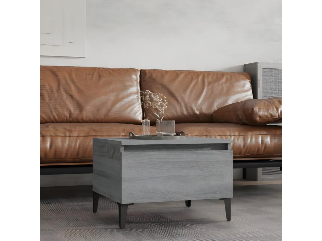 Table d'appoint Boislis gris 50x46x35 Bois d'ingénierie IHSW30364