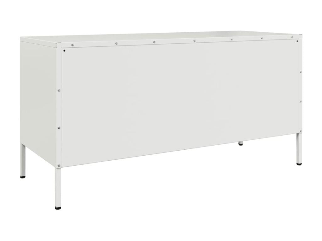 Meuble TV blanc 100,5x39x50,5 cm acier FBMU87577