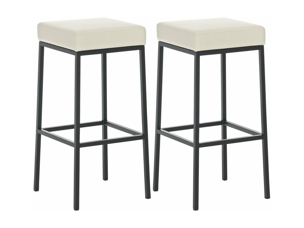 Lot de 2 tabourets métal crème 37x37x80 cm 10 0004364 DASG10489