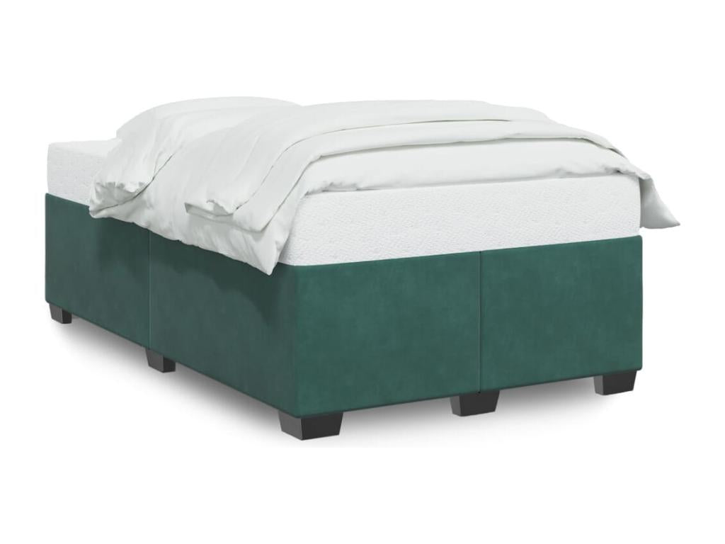 Cadre de lit sans matelas vert foncé 120x190 cm velours MTUR04289