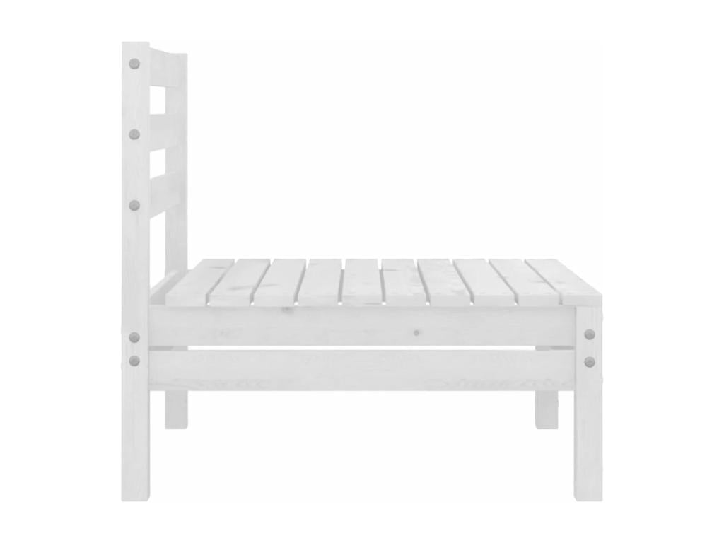 Canapés centraux de jardin 4 pcs Blanc Bois de pin massif VOCS66946
