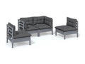 Salon de jardin 4 pcs avec coussins bois de pin massif OTXM32435