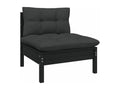 Salon de jardin 5 pcs avec coussins Noir Mobenze de pin 2 WNDZ21277