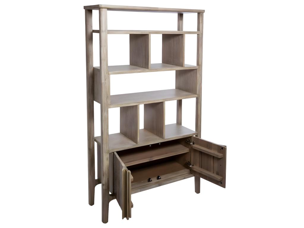 Bibliothèque coloris beige en bois - L- 95 x l- 35 x H- 180 cm CCFI86216