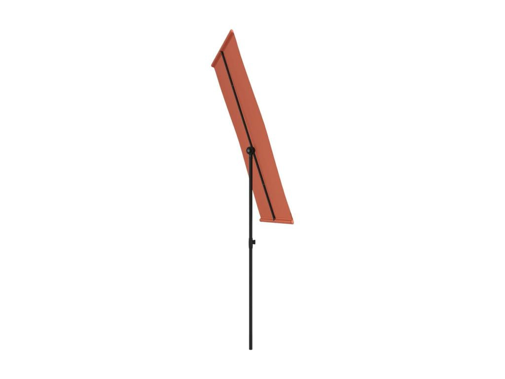 Parasol d'extérieur avec mât en aluminium 180x110cm Terre cuite JZAO52117