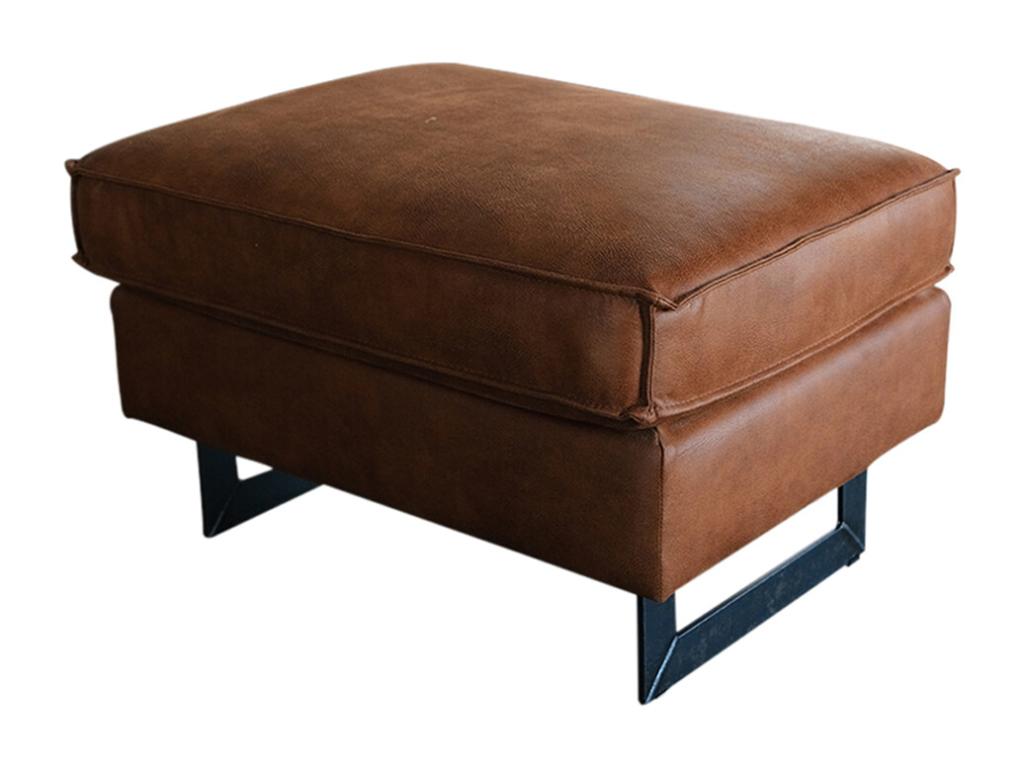 Pouf - marron similicuir - VILNIUS LRML45179