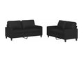 Ensemble de canapés 2 pcs avec coussins Noir Similicuir FVDO96716
