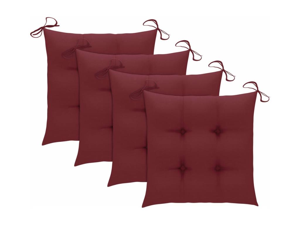 Chaises pliables d'extérieur 4 pièces avec coussins Bois d'Boislis SCQC01188