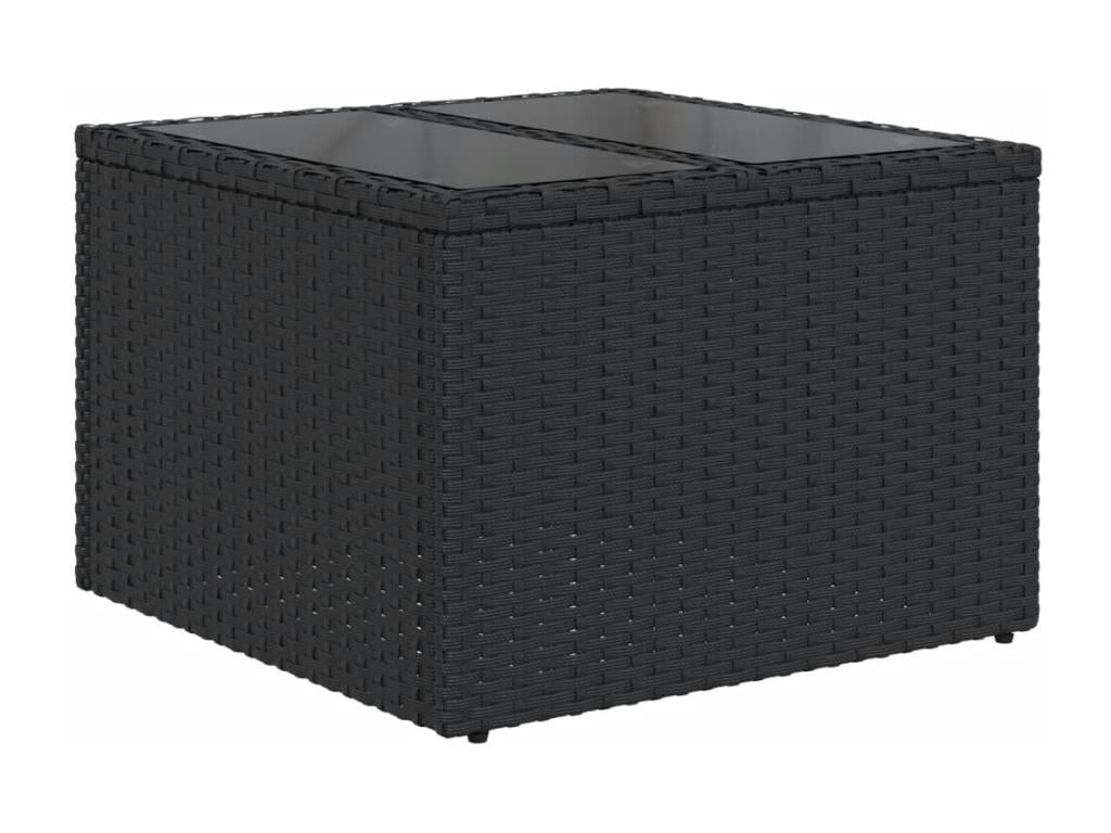 Salon de jardin 6 pcs avec coussins noir résine tressée XBID76565
