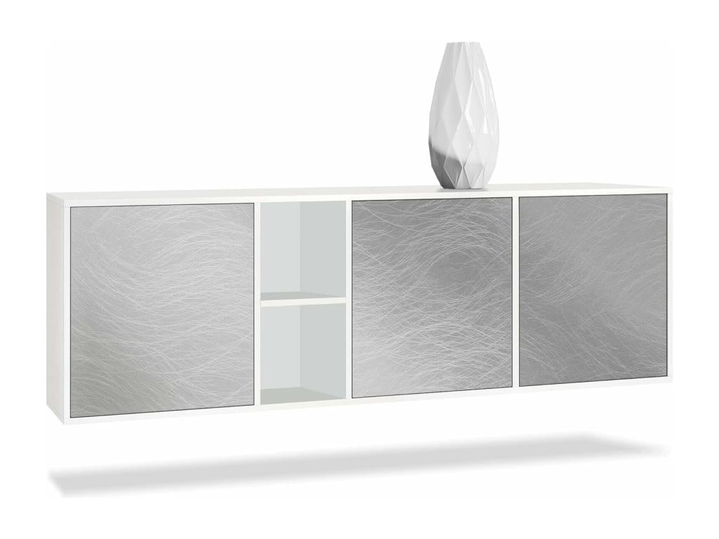 Corps En Blanc Mat/façades Métal Rêche LxHxP 182x53x35 cm OJZV97793