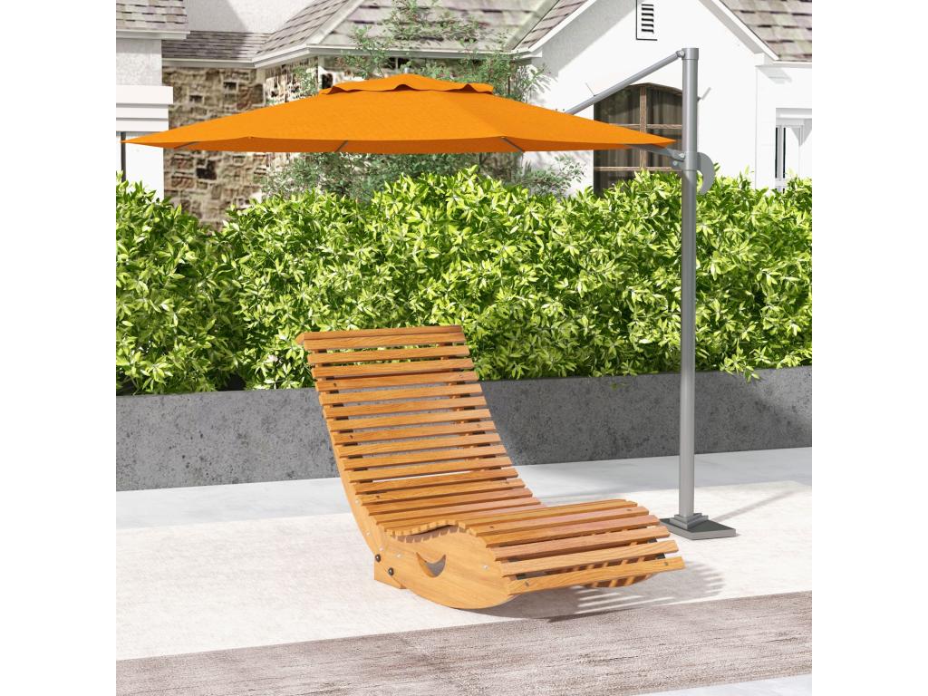 Chaise à bascule rocking chair de jardin Boislis bois de sapin pré-huilé XRRW40055