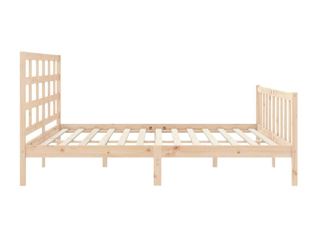 Cadre de lit avec tête de lit 180x200 cm bois massif MMJY48214
