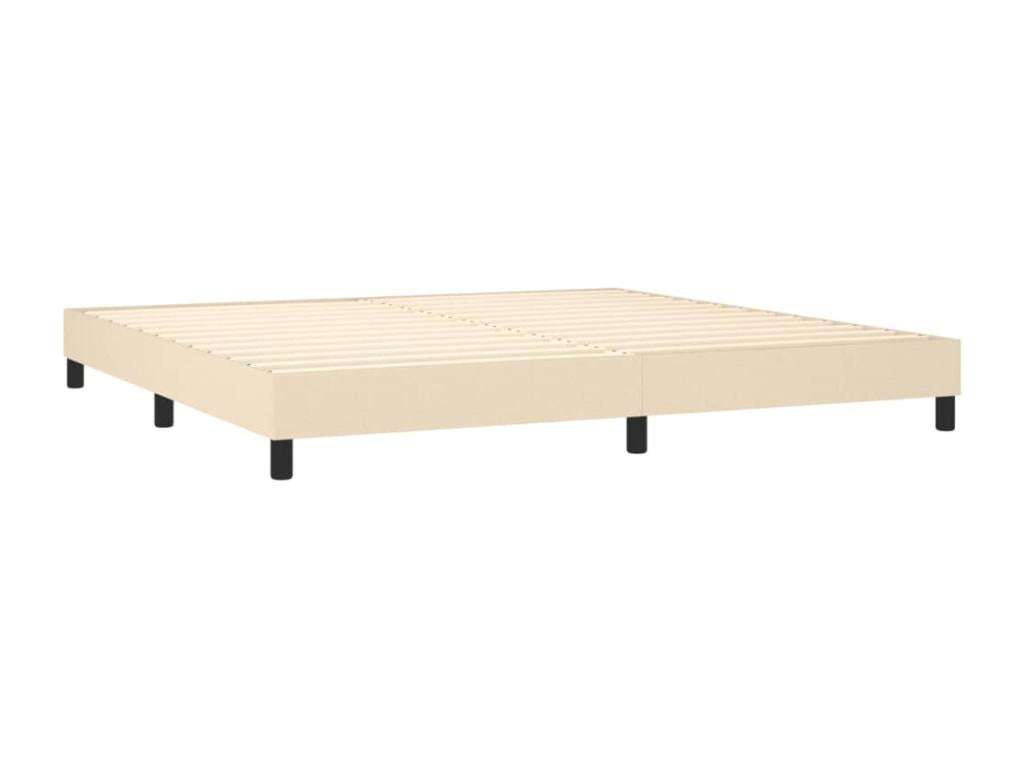 Sommier tapissier et matelas et LED Crème 200x200 cm Tissu VENM20158