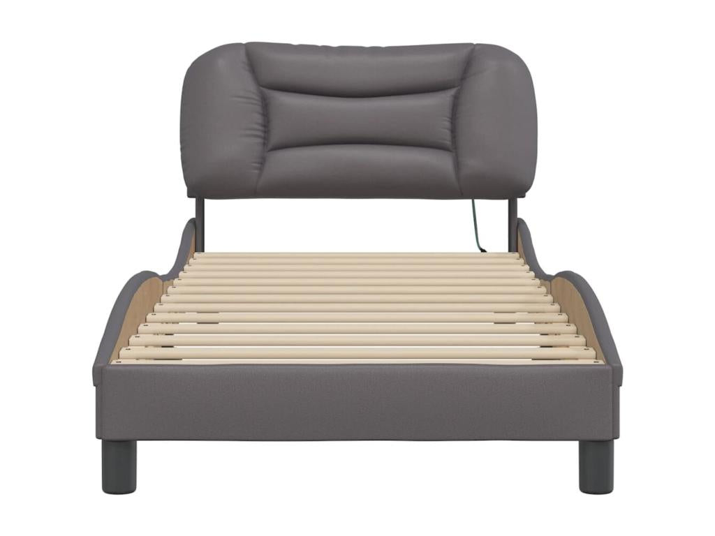 Cadre de lit avec LED sans matelas gris 90x200 cm KGUU53721