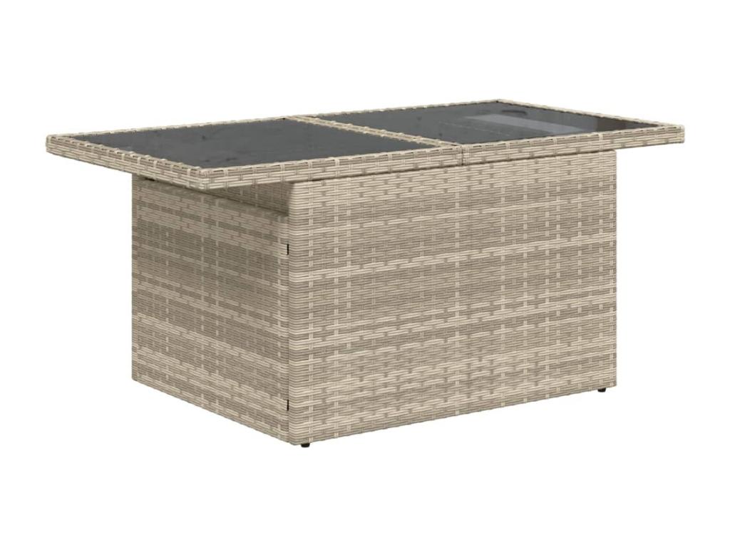 Salon de jardin avec coussins 7 pièces gris clair résine tressée OHHK40292