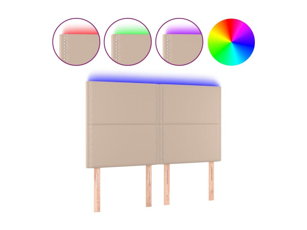 Tête de lit à LED Cappuccino 144x5x118/128 cm Similicuir UGHS73897