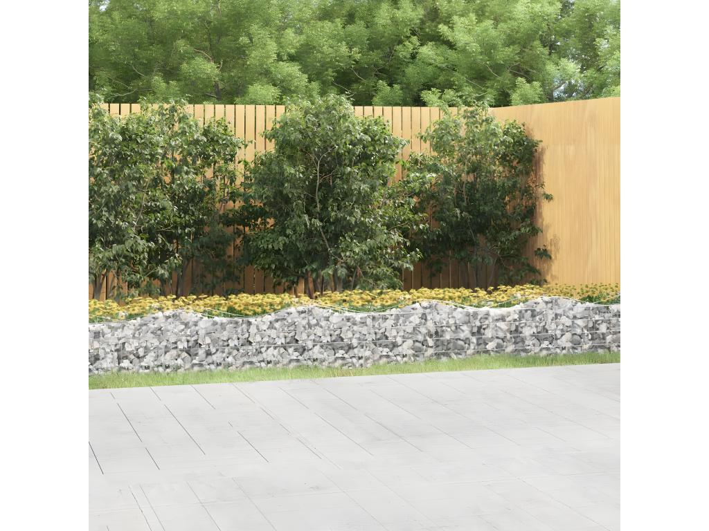 Lit surélevé à gabions arqué 800x50x50 cm Fer renforcé CORH67422