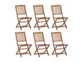 Chaises pliables de jardin lot de 6 avec coussins Bois d'Boislis XYLX24165
