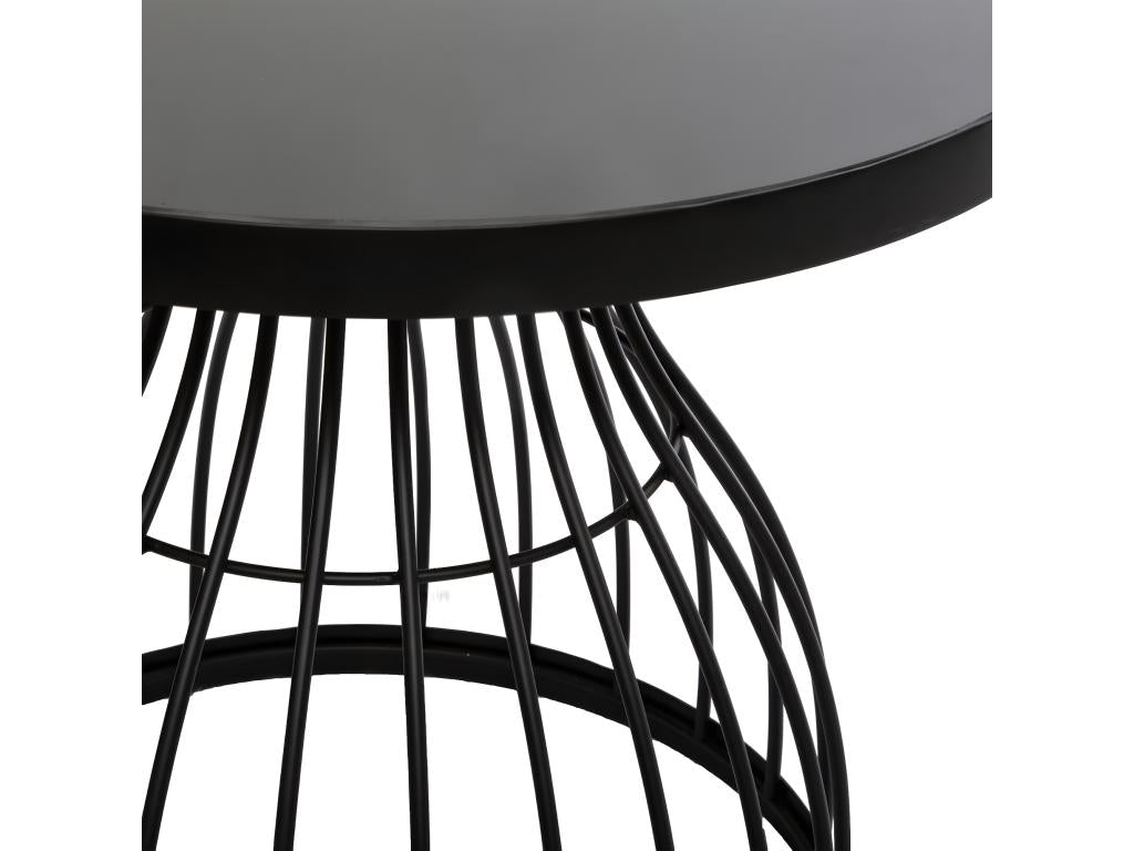 Table d'appoint en Verre trempé et Métal Noir UCHX41985