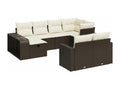 Salon de jardin 10 pcs avec coussins marron résine tressée QSPE61543
