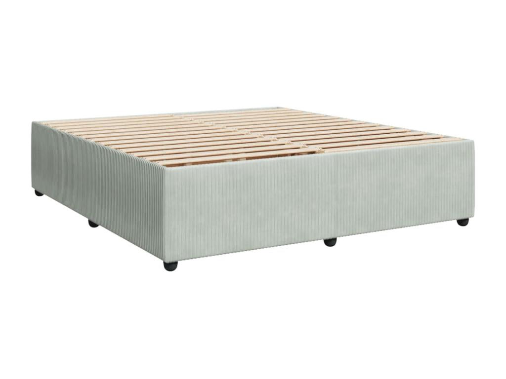 Cadre de lit sans matelas gris clair 200x200 cm velours AFDQ91753