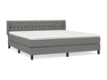 Lit à sommier tapissier avec matelas Gris foncé 180x200cm Tissu AUNL46488