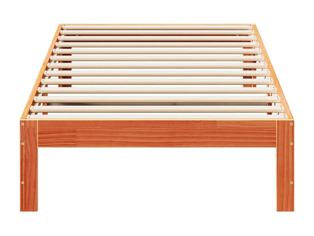 Cadre de lit sans matelas cire marron 90x200 cm bois pin massif GFOP64503