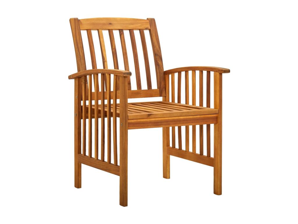 Chaises à manger de jardin lot de 2 et coussins Boislis massif UPHH20184