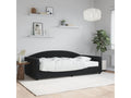 Lit de jour avec matelas noir 100x200 cm velours LESC85952