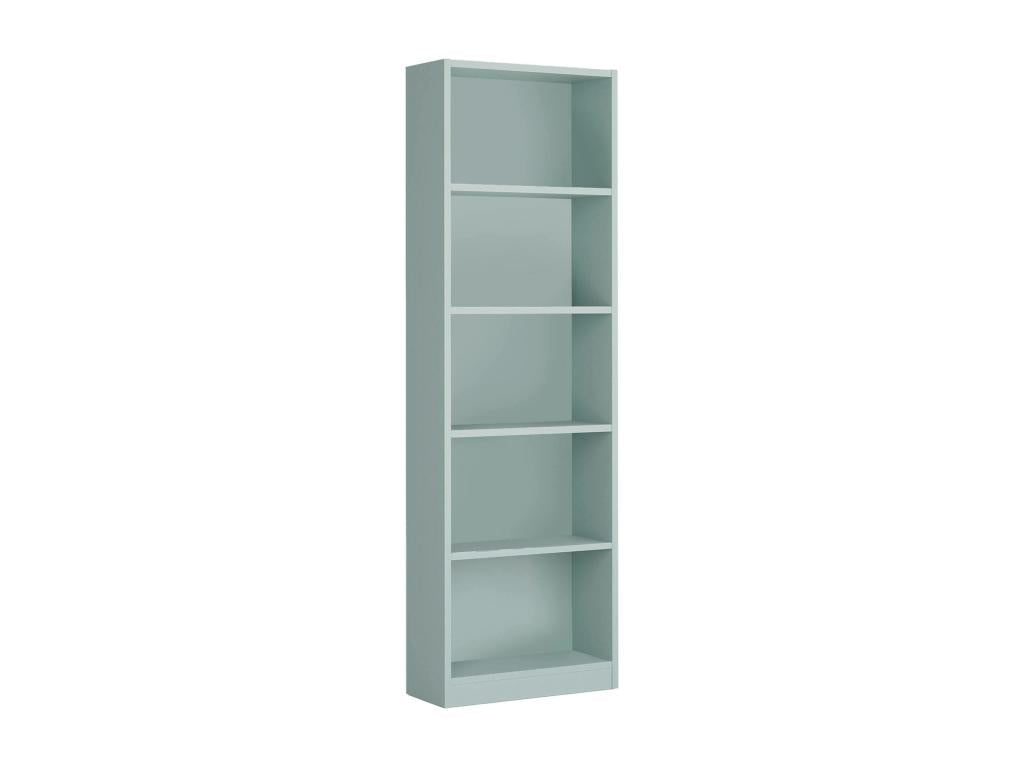 Bibliothèque Boislis Bibliothèque haute avec 5 étagères Etagère de bureau ou de chambre Etagère moderne avec compartiments 52x25h80 cm Vert Boislis WMVF42205