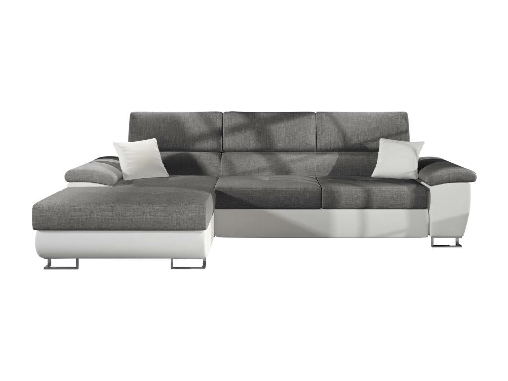 Canapé d'angle Boislis 192 Gris Fonction de couchage Boîte de literie 275x170x71cm KSCN61884