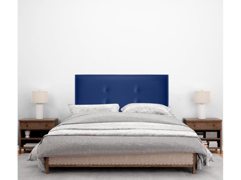 Boislis Tête de lit similicuir avec 2 Boislisées de boutons 110x105cm avec pieds Lits 105 - Bleu TIHB66684