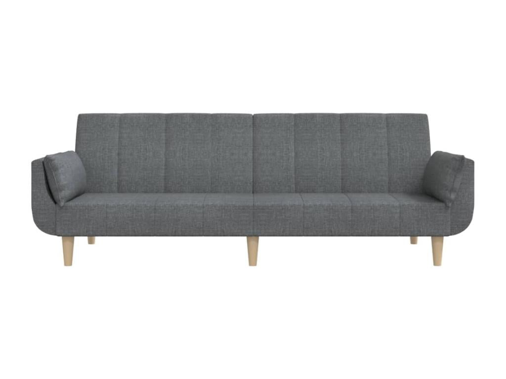 Canapé-lit à 2 places avec deux oreillers gris clair tissu JIIT03628