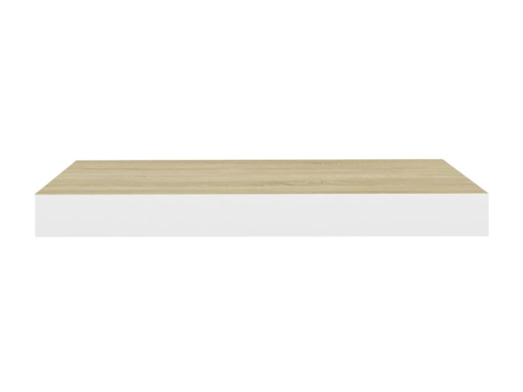 Étagères flottantes 2 pcs Chêne et blanc 50x23x3.8 MDF COVL82985