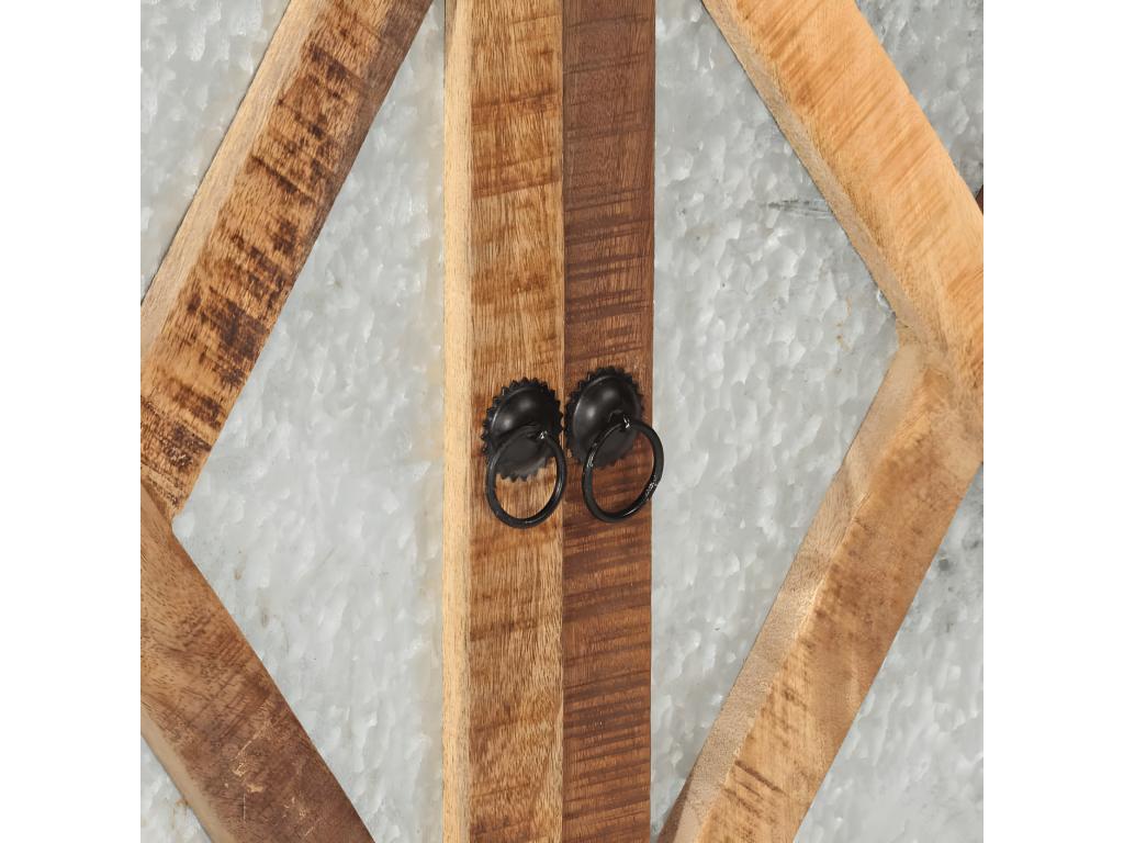 Buffet 80x30x71 cm bois de manguier brut massif et métal CLKW30086