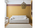 Canapé convertible 3 places blanc crème velours tricoté L 231 x P 96.5 x H 80cm RISP15542
