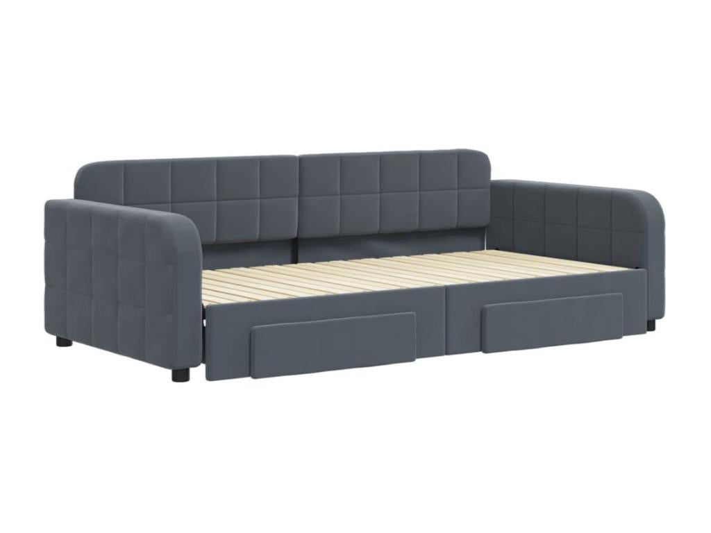 Lit de jour avec gigogne et tiroirs sans matelas 100x200 cm KKJR93944