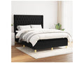 Sommier à Boislis de lit avec matelas Noir 140x190 Tissu OOQO50996