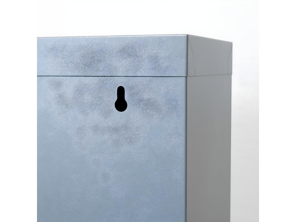 Boislis Armoire à chaussures à 15 rabats/portes en métal gris- Livré entièrement monté. STQP27443