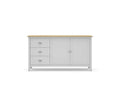 Buffet 2 portes 3 tiroirs Blanc/Bois - VOLCAN EZQN08239