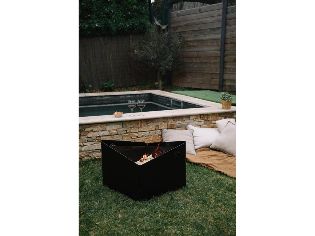 Boislis Brasero à bois 79x69cm - levant noir GBCB15501
