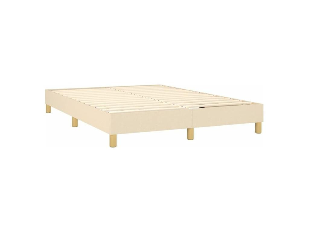 Sommier à Boislis de lit avec matelas Crème 140x190 Tissu DRCG60684
