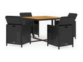 Mobilier à dîner de jardin et coussins 5pcs Résine tressée Noir 3 WPXV01997