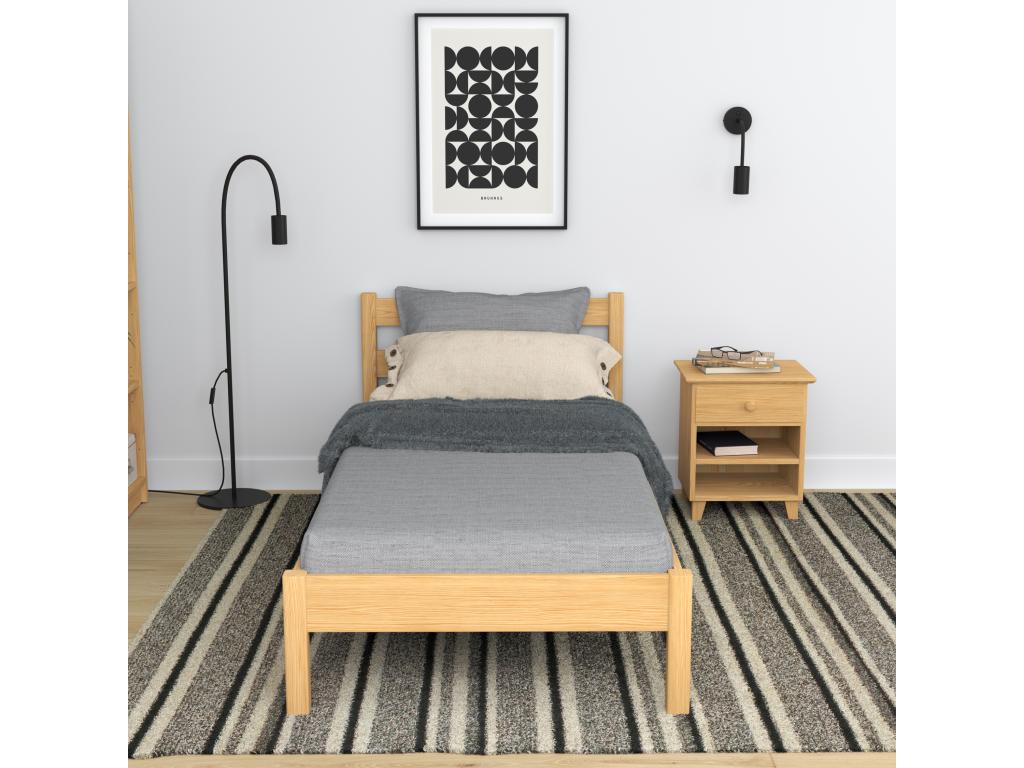 Lit simple en bois N01 Pin Naturel 120x190 CLRR27919